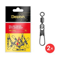 Delphin Rolling swivel with Japan snap Size 4+2 8 kg 2 × 10 pcs - Snap Hook