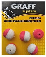 Graff Zig-Rig Plovoucí kulička 10 mm Bílá/Červená 2 × 5 ks - Umělá nástraha
