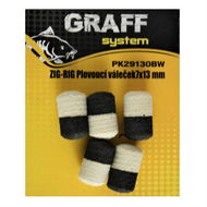 Graff Zig-Rig Plovoucí váleček 7 x 13 mm Černá/Bílá 2 × 5 ks - Umělá nástraha