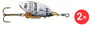 Effzett Predator Spinner, 2 × 3 g Size 0 Silver - Glitter - Spinner