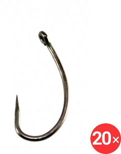 Zfish Teflon Hooks Curved Shank Barbless Size 4 2 × 10 pcs - Fish Hook - Main image