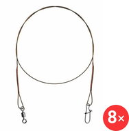 Delphin Steel line BOMB! with vertebra and carabiner 4 × 49 fibres 9 kg 30 cm 2 pcs - Cable