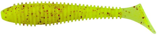 Keitech Swing Impact FAT, 4.3", 10.9cm, 10.3g, Chartreuse Red Flake, 6pcs - Rubber Bait - Main image