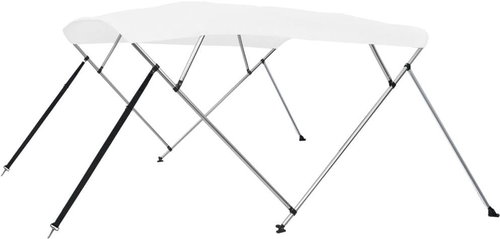 SHUMEE Bimini canopy with 4 arches, white, 243 × 196 × 137 cm - Top Boat Cover - Main image