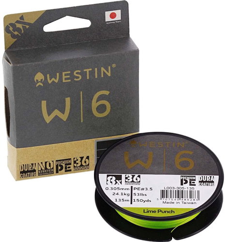 Westin W6 8 Braid Lime Punch 135 m, 0,26 mm, 17,2 kg - Line - Main image