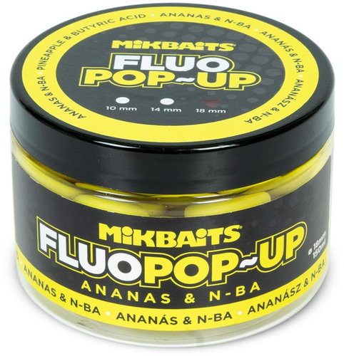 Mikbaits Floating fluo boilie Pineapple N-BA 150 ml 18 mm - Pop-up Boilies - Main image