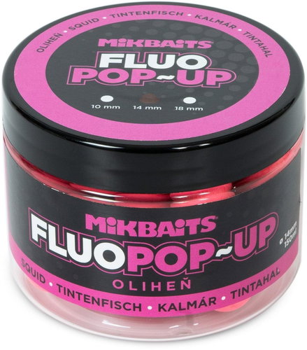 Mikbaits Floating Fluo boilie Squid 150 ml 14 mm - Pop-up Boilies - Main image