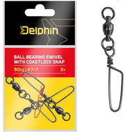Delphin Ball bearing swivel with coastlock snap 130kg 3pcs - Snap Hook