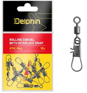 Delphin Rolling swivel with interlock snap Size 4 14kg 10pcs - Snap Hook
