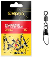 Delphin Rolling swivel with safety snap Size 8 5kg 10pcs - Snap Hook
