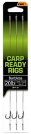 FOX Carp Ready Rigs Wide Gape Barbless 20 lbs Size 6 3 pcs - Rig