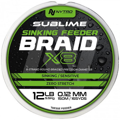 Nytro Sublime X8 Sinking Feeder Braid 150 m 0,12 mm 5,9 kg - Rybářská šňůra - Main image