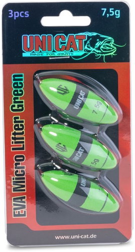 Uni Cat Underwater Float EVA Micro Lifter Green 1.5g 3pcs - Fishing Float - Main image