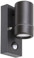 Lampa na stenu Rabalux – Vonkajšie nástenné svietidlo so senzorom 1× GU10/10 W/230 V Čierna IP44 - Nástěnná lampa
