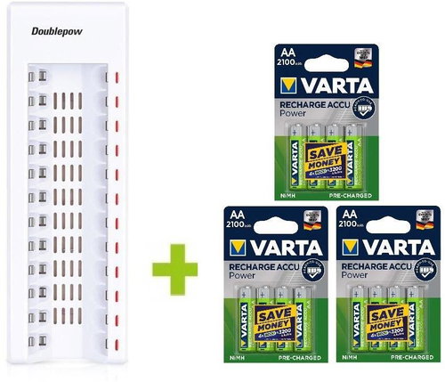 OXE AA for 12 pcs and 12 pcs of rechargeable batteries Varta 56706 R6 2100mAh NIMH basic - Battery Charger - Main image