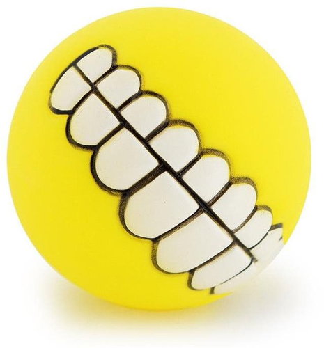 Surtep Pískací míček Smile 7,5cm Žlutá - Dog Toy - Main image