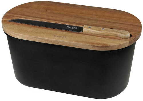 Husla bread bin with cutting board and knife 73935 - Breadbox - Main image