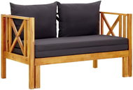 2místná zahradní lavice s poduškami 122 cm masivní akácie, 310308 - Zahradní lavice