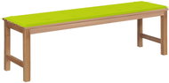 Zahradní lavice s jasně zelenou poduškou 150 cm masivní teak, 3062849 - Zahradní lavice