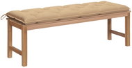 Zahradní lavice s béžovou poduškou 150 cm masivní teak, 3062856 - Zahradní lavice