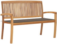 Stohovatelná zahradní lavice s poduškou 128,5 cm masivní teak, 3063287 - Zahradní lavice