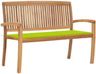 Stohovatelná zahradní lavice s poduškou 128,5 cm masivní teak, 3063290 - Zahradní lavice