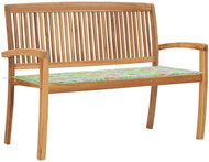 Stohovatelná zahradní lavice s poduškou 128,5 cm masivní teak, 3063291 - Zahradní lavice