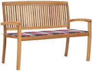 Stohovatelná zahradní lavice s poduškou 128,5 cm masivní teak, 3063292 - Zahradní lavice