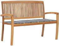 Stohovatelná zahradní lavice s poduškou 128,5 cm masivní teak, 3063293 - Zahradní lavice