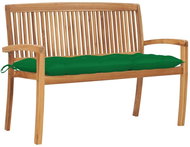 Stohovatelná zahradní lavice s poduškou 128,5 cm masivní teak, 3063299 - Zahradní lavice