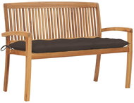 Stohovatelná zahradní lavice s poduškou 128,5 cm masivní teak, 3063302 - Zahradní lavice