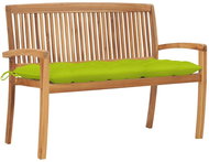 Stohovatelná zahradní lavice s poduškou 128,5 cm masivní teak, 3063305 - Zahradní lavice