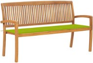 Stohovatelná zahradní lavice s poduškou 159 cm masivní teak, 3063317 - Zahradní lavice