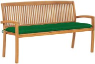 Stohovatelná zahradní lavice s poduškou 159 cm masivní teak, 3063326 - Zahradní lavice