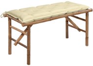 Skládací zahradní lavice s poduškou 118 cm bambus, 3063866 - Zahradní lavice