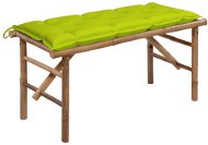 Skládací zahradní lavice s poduškou 118 cm bambus, 3063875 - Zahradní lavice