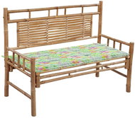 Zahradní lavice s poduškou 120 cm bambus, 3063888 - Zahradní lavice
