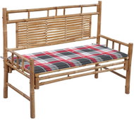 Zahradní lavice s poduškou 120 cm bambus, 3063889 - Zahradní lavice