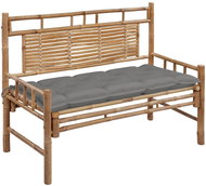 Zahradní lavice s poduškou 120 cm bambus, 3063892 - Zahradní lavice
