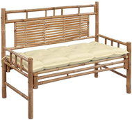 Zahradní lavice s poduškou 120 cm bambus, 3063893 - Zahradní lavice
