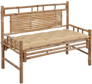 Zahradní lavice s poduškou 120 cm bambus, 3063894 - Zahradní lavice