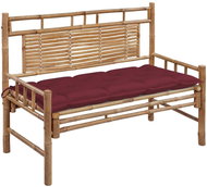 Zahradní lavice s poduškou 120 cm bambus, 3063900 - Zahradní lavice