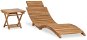 Záhradné lehátko Skladacie záhradné ležadlo so stolíkom masívne teakové drevo, 310666 - Zahradní lehátko