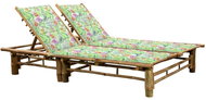 Zahradní lehátko pro dva s poduškami bambus, 3063957 - Zahradní lehátko