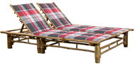 Zahradní lehátko pro dva s poduškami bambus, 3063958 - Zahradní lehátko