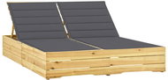 Dvojité lehátko antracitové podušky impregnovaná borovice, 3065969 - Zahradní lehátko