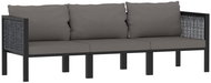 3místná pohovka s poduškami antracitová polyratan, 49400 - Zahradní pohovka