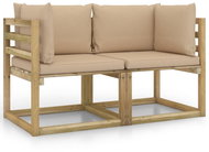 Rohové zahradní pohovky + podušky 2 ks impregnovaná borovice, 3065024 - Zahradní pohovka