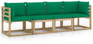 4místná zahradní pohovka se zelenými poduškami, 3065089 - Zahradní pohovka
