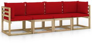 4místná zahradní pohovka s červenými poduškami, 3065119 - Zahradní pohovka